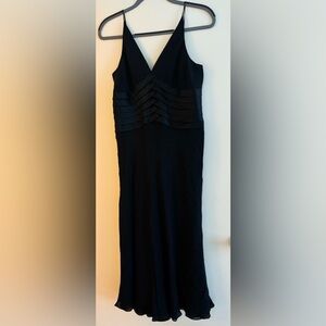 Vintage 90s Anne Klein 100% Silk Black Tie Wedding Guest Evening Gown Sz 8